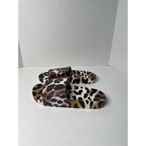 NEW ASOS Womens Leopard Print Slides Slip On Sandals US Size 8